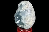 Crystal Filled Celestine (Celestite) Egg Geode - Madagascar #100060-3